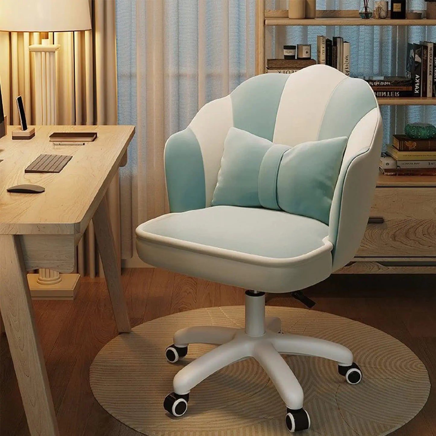 XUEGW Office Chair Cute Petal Desk Chair Modern Fabric Home Butterfly Chairs Height Adjustable Chair Makeup Chairs Computer Chairs