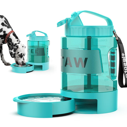 🐕 77 oz Portable Dog Water Bottle with Built-In Bowl