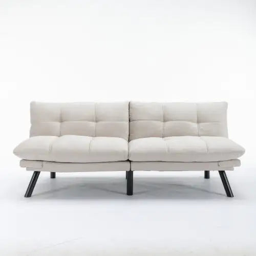 Cream Convertible Folding Modern Sofa Bed