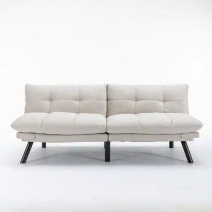 Cream Convertible Folding Modern Sofa Bed