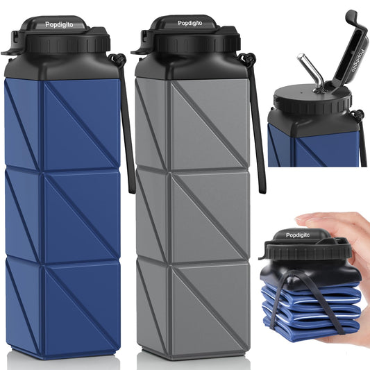 💧 4-Pack Collapsible Water Bottles for Travel & Hiking