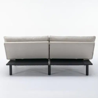 Cream Convertible Folding Modern Sofa Bed