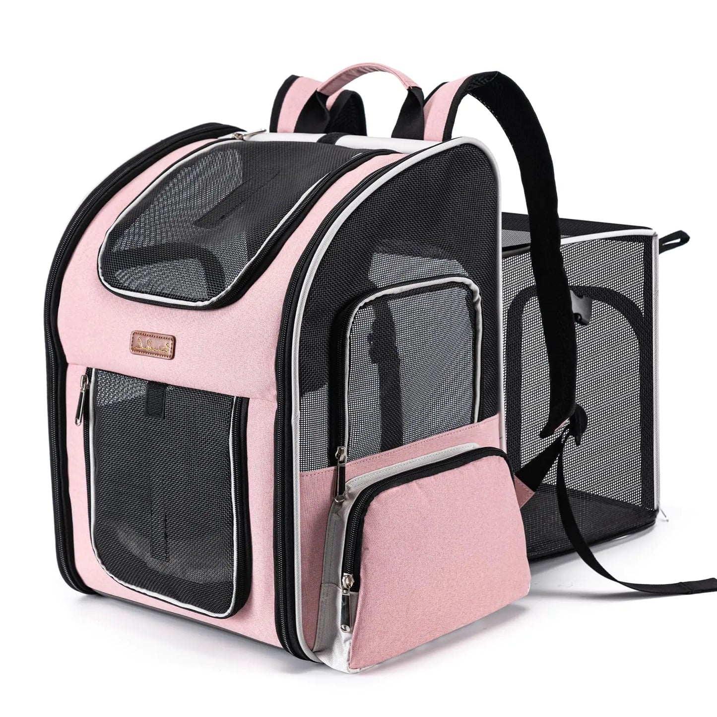 Cat Backpack Carrier Dog Backpack Carrier for Small Dogs Medium Cats Airline Approved Expandable Pet Backpack Carrier for Small Dogs Puppies Medium Cats Fit Up to 18 Lbs Pink