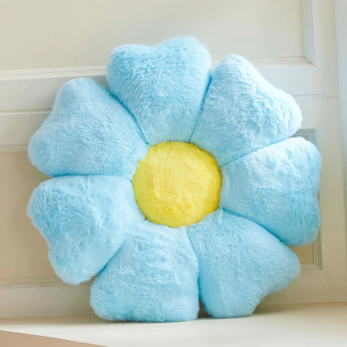 Kcvvcr Flower Shaped Pillow Blue Flower Decorative Pillows for Bed Cute 14.9" Flower Pillow Daisy Pillow Dorm Decor Floor Seating Cushion
