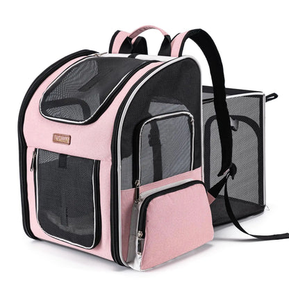 Cat Backpack Carrier Dog Backpack Carrier for Small Dogs Medium Cats Airline Approved Expandable Pet Backpack Carrier for Small Dogs Puppies Medium Cats Fit Up to 18 Lbs Pink