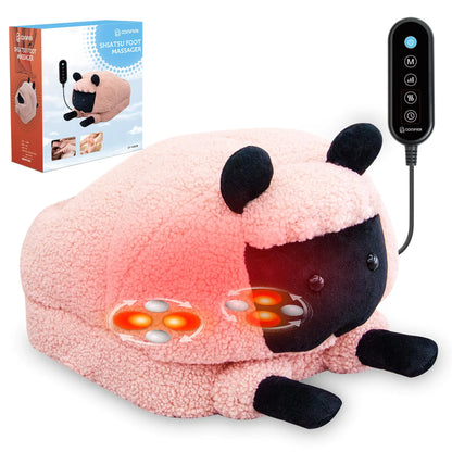 COMFIER Shiatsu Foot Massager with Heat and Massage Electric Heated Foot Massager for Neuropathy Plantar Fasciitis Lamb-Shaped Plush Feet Massager Machine Fits Up to 13 Size