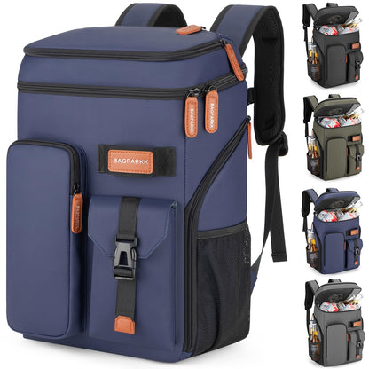 Insulated Cooler Backpack33 Cans Multifunctional Double Deck Leakproof Cooler Bag with Sternum StrapLarge Capacity Lightweight Travel Camping Beach Backpack Cooler Ice Chest for Men Women