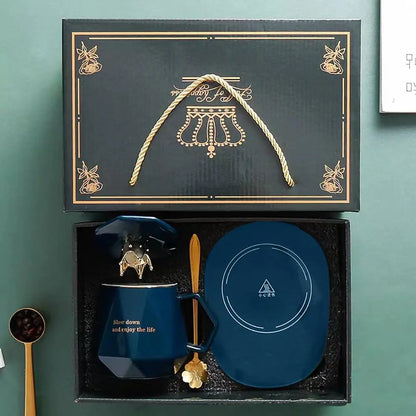 Coffee Warmer for Desk with Mug Set. Cup Warmer Tea Warmer Electric Beverage Warmer Drink Warmer for Cocoa Tea Milk (blue)