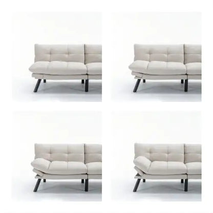 Cream Convertible Folding Modern Sofa Bed